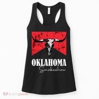 Boho Bull Skull Cow Oklahoma Smokeshow Western Country Women's Tank Top thumb 0