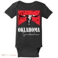 Boho Bull Skull Cow Oklahoma Smokeshow Western Country Baby Bodysuit thumb 0