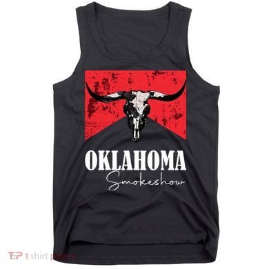 Boho Bull Skull Cow Oklahoma Smokeshow Western Country Tank Top