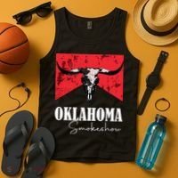 Boho Bull Skull Cow Oklahoma Smokeshow Western Country Tank Top thumb 4