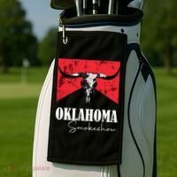 Boho Bull Skull Cow Oklahoma Smokeshow Western Country Golf Towel thumb 2