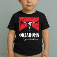 Boho Bull Skull Cow Oklahoma Smokeshow Western Country Toddler T-Shirt thumb 2