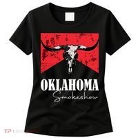 Boho Bull Skull Cow Oklahoma Smokeshow Western Country Women's T-Shirt thumb 0