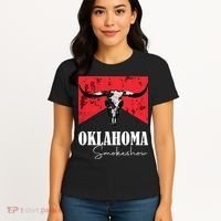 Boho Bull Skull Cow Oklahoma Smokeshow Western Country Women's T-Shirt thumb 4