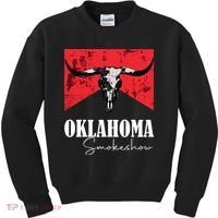 Boho Bull Skull Cow Oklahoma Smokeshow Western Country Kids Sweatshirt thumb 0
