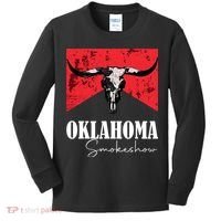 Boho Bull Skull Cow Oklahoma Smokeshow Western Country Kids Long Sleeve Shirt thumb 0