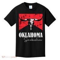 Boho Bull Skull Cow Oklahoma Smokeshow Western Country Kids T-Shirt thumb 0