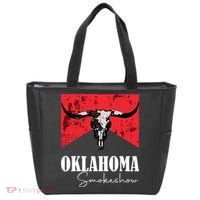 Boho Bull Skull Cow Oklahoma Smokeshow Western Country Tote Bag thumb 0