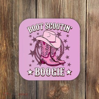 Boots Boot Scootin’ Boogie Southern Western Country Coaster