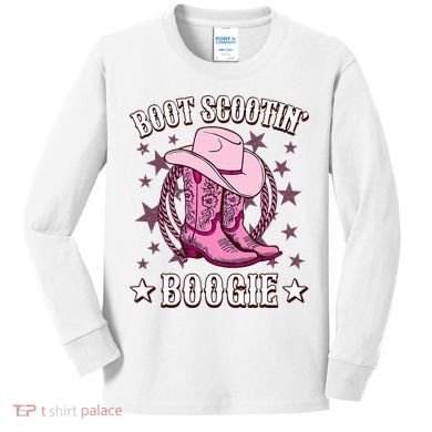 Boots Boot Scootin’ Boogie Southern Western Country Kids Long Sleeve Shirt