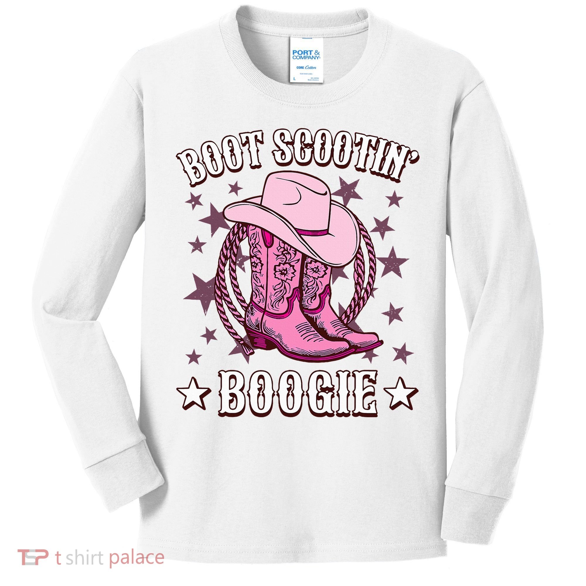 Boots Boot Scootin’ Boogie Southern Western Country Kids Long Sleeve Shirt