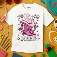 Boots Boot Scootin’ Boogie Southern Western Country Kids T-Shirt thumb 3