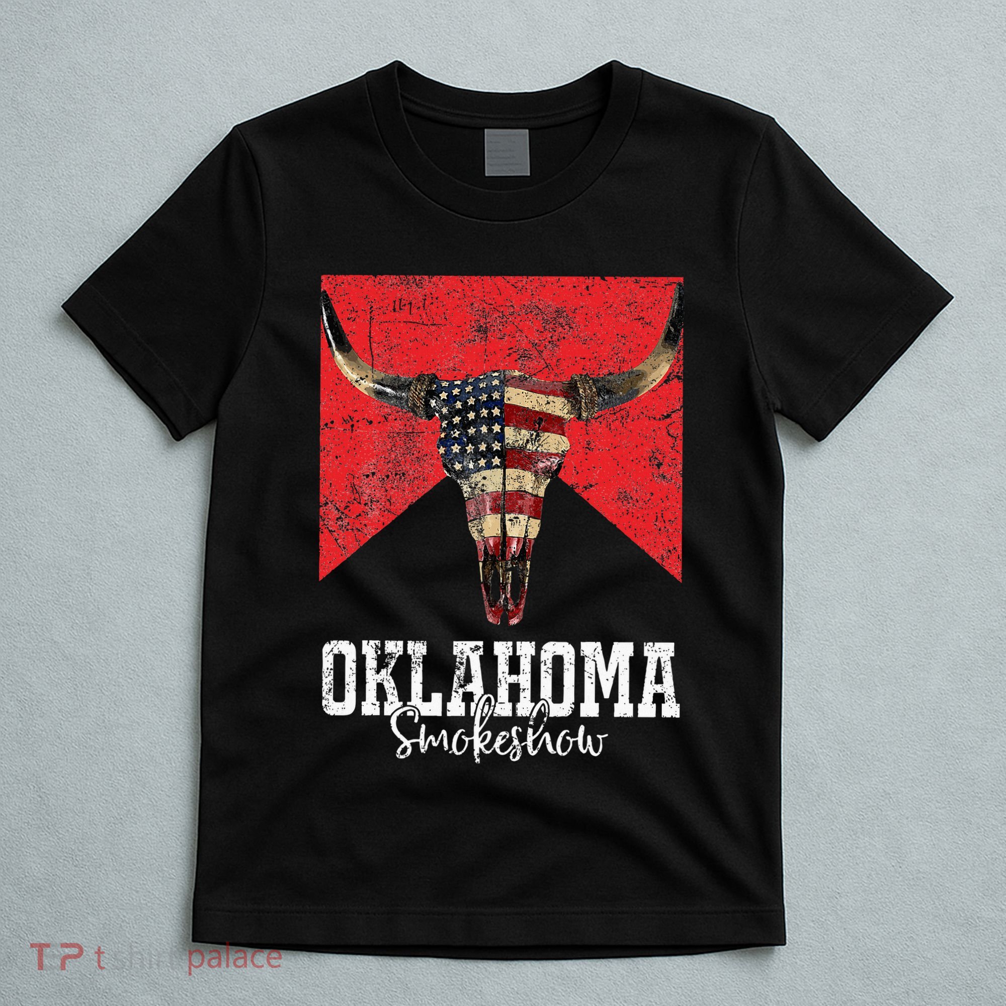 Boho Bull Skull Cow Oklahoma Smokeshow Western Country T-Shirt