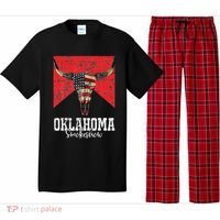 Boho Bull Skull Cow Oklahoma Smokeshow Western Country Pajama Set thumb 0