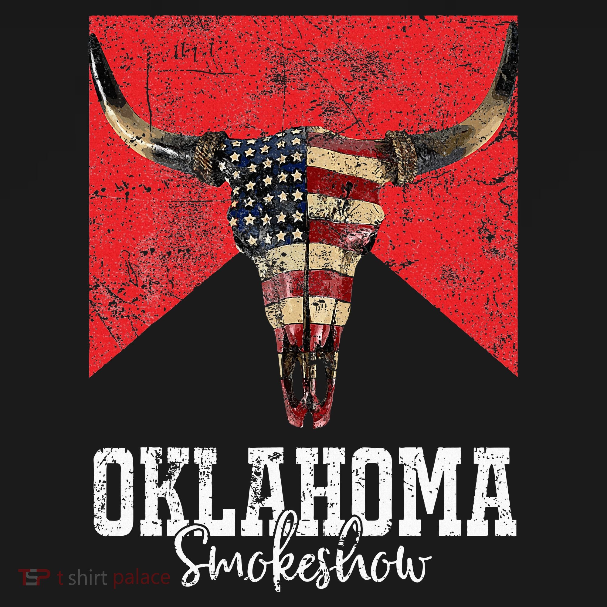 Boho Bull Skull Cow Oklahoma Smokeshow Western Country Polo