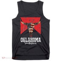 Boho Bull Skull Cow Oklahoma Smokeshow Western Country Tank Top thumb 0