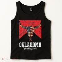 Boho Bull Skull Cow Oklahoma Smokeshow Western Country Tank Top thumb 2
