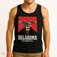 Boho Bull Skull Cow Oklahoma Smokeshow Western Country Tank Top thumb 3