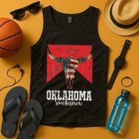 Boho Bull Skull Cow Oklahoma Smokeshow Western Country Tank Top thumb 4
