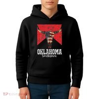 Boho Bull Skull Cow Oklahoma Smokeshow Western Country Kids Hoodie thumb 4