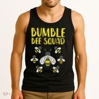 Bumble Bee Squad Funny Bumblebee Friends Team Men Women Kids Tank Top thumb 3