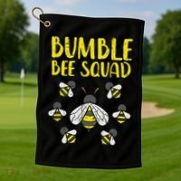 Bumble Bee Squad Funny Bumblebee Friends Team Men Women Kids Golf Towel thumb 1