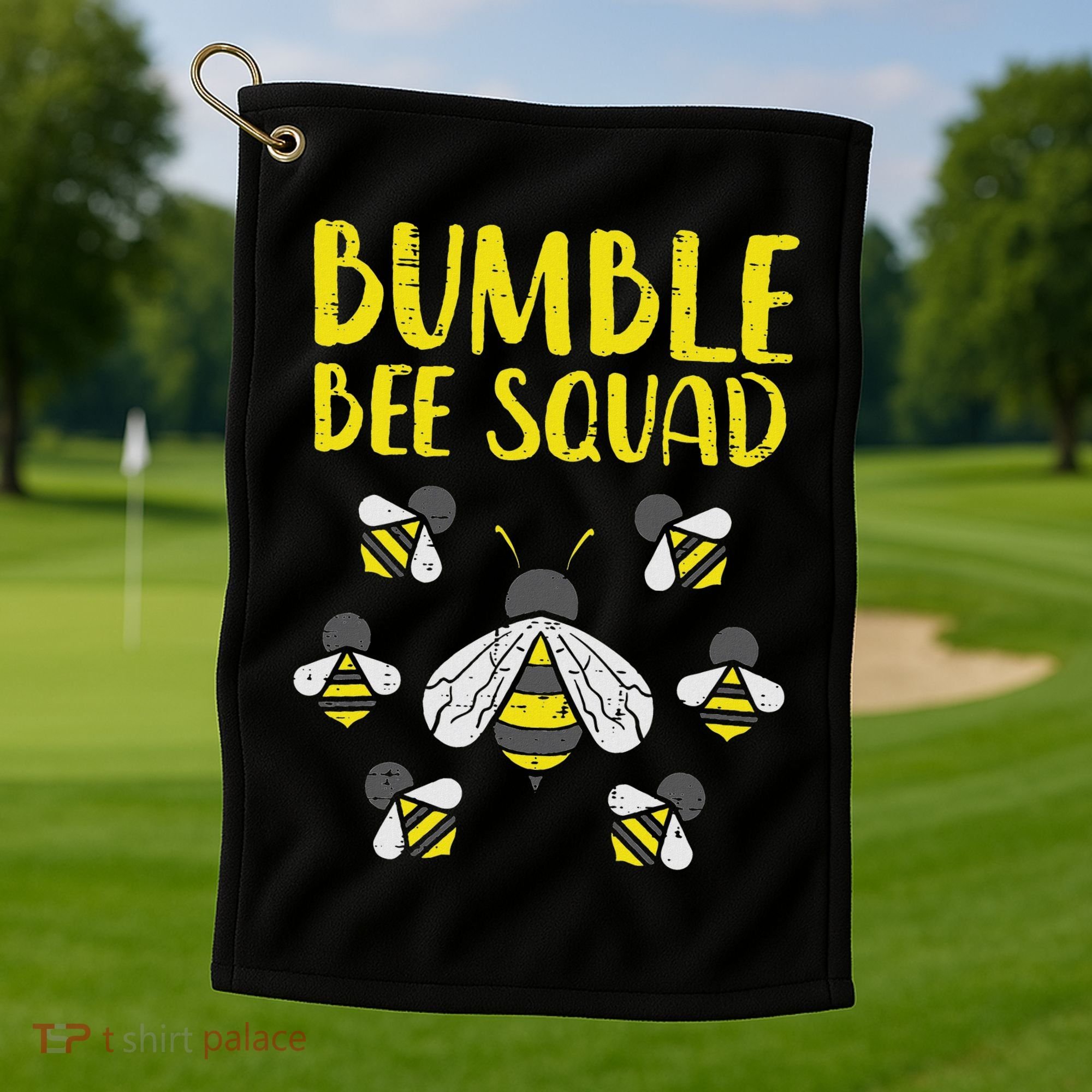 Bumble Bee Squad Funny Bumblebee Friends Team Men Women Kids Golf Towel