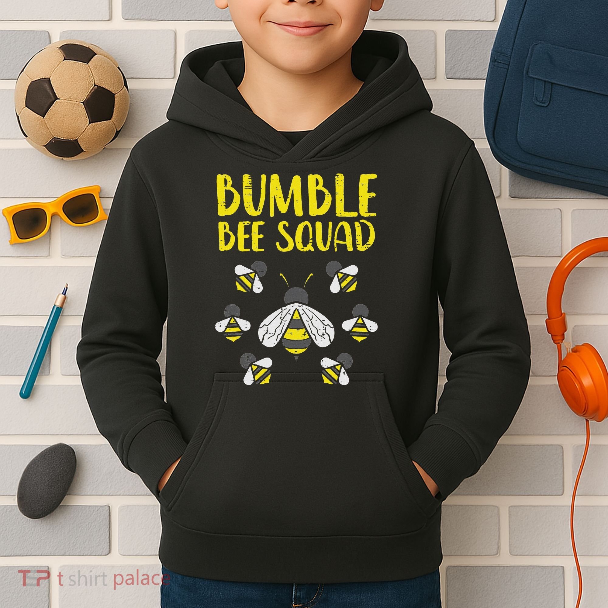 Bumble Bee Squad Funny Bumblebee Friends Team Men Women Kids Kids Hoodie