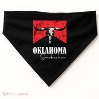 Boho Bull Skull Cow Oklahoma Smokeshow Western Country USA-Made Doggie Bandana thumb 0