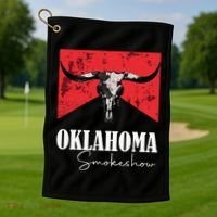 Boho Bull Skull Cow Oklahoma Smokeshow Western Country Golf Towel thumb 1
