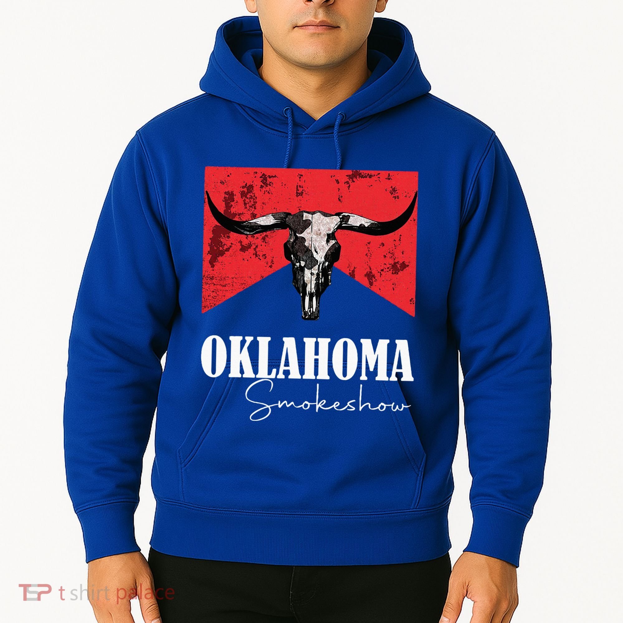 Boho Bull Skull Cow Oklahoma Smokeshow Western Country Hoodie