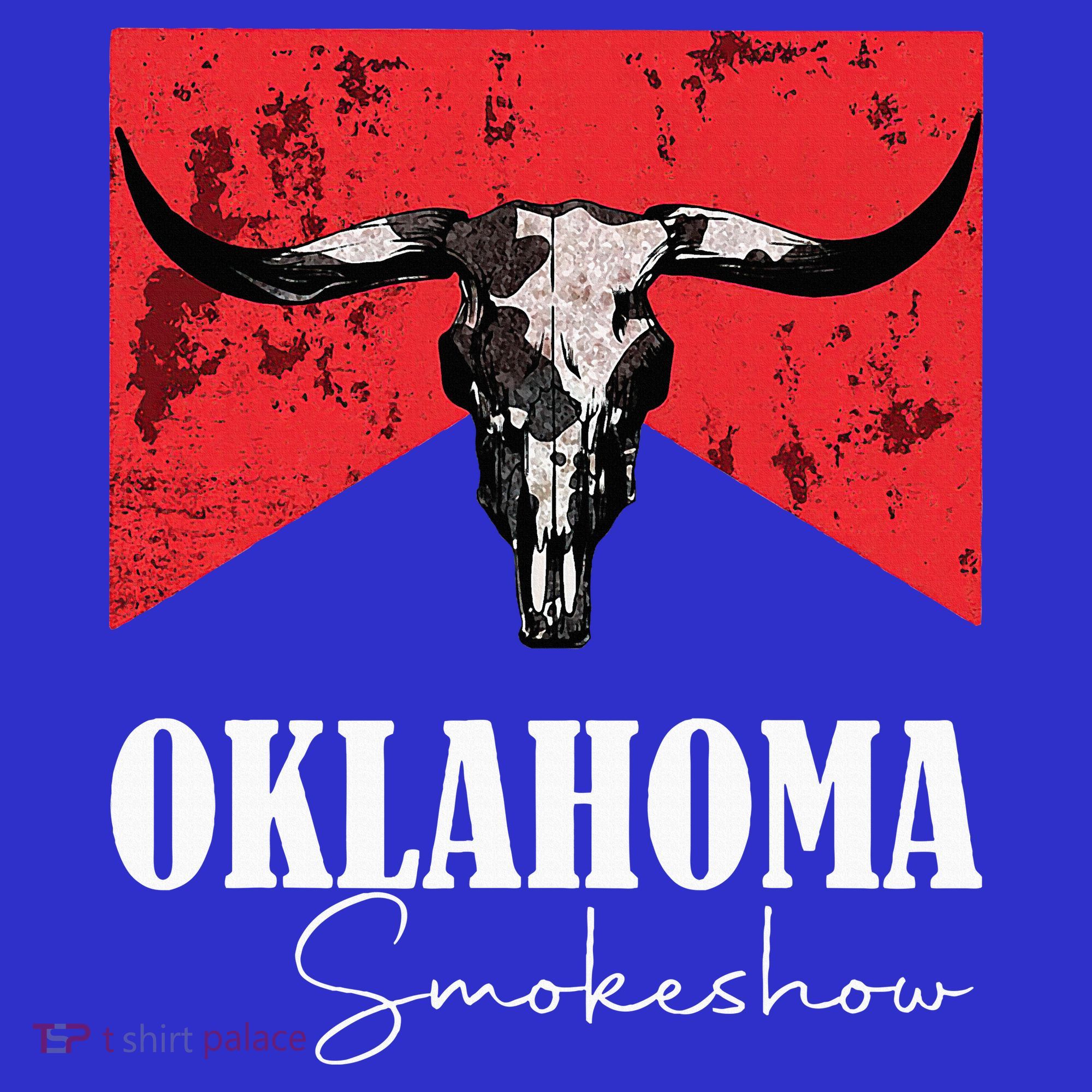 Boho Bull Skull Cow Oklahoma Smokeshow Western Country Hoodie