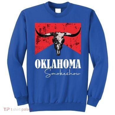 Boho Bull Skull Cow Oklahoma Smokeshow Western Country Sweatshirt