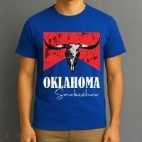 Boho Bull Skull Cow Oklahoma Smokeshow Western Country T-Shirt thumb 3