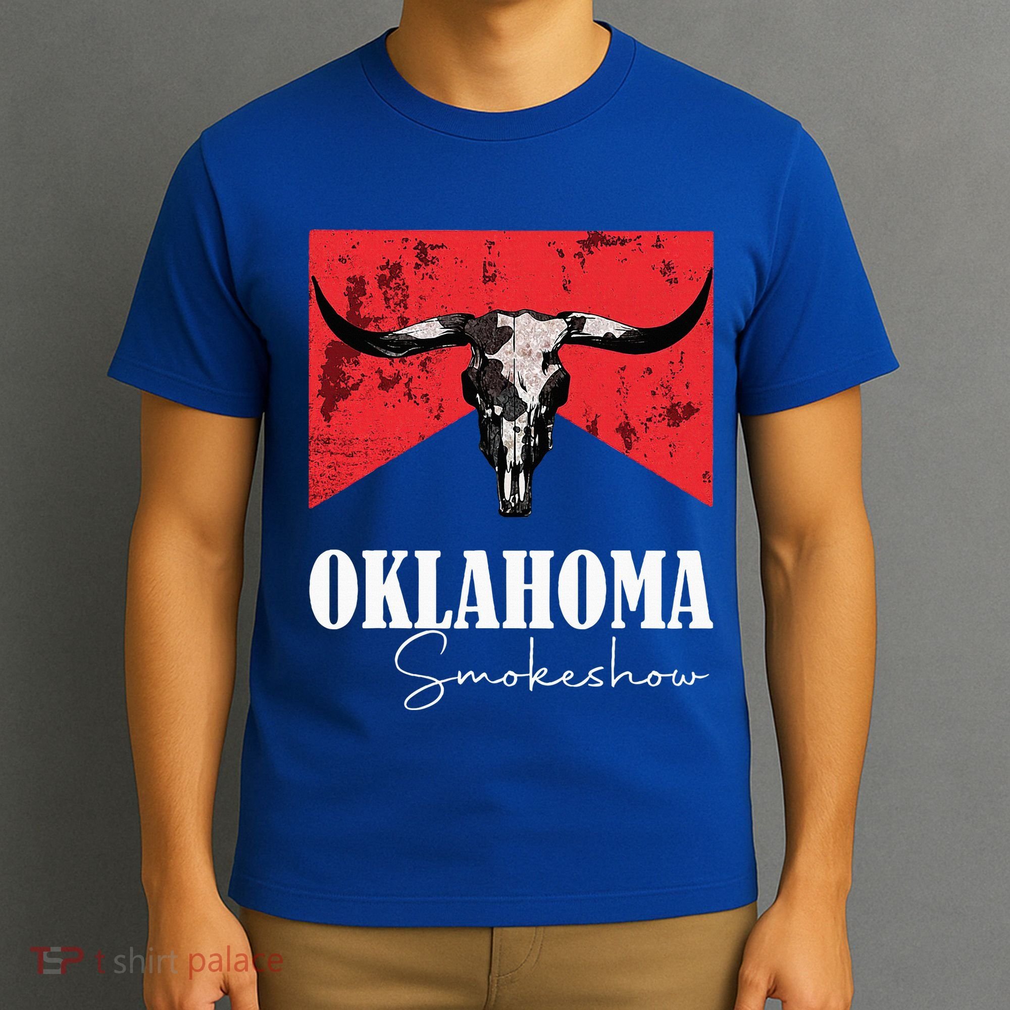 Boho Bull Skull Cow Oklahoma Smokeshow Western Country T-Shirt
