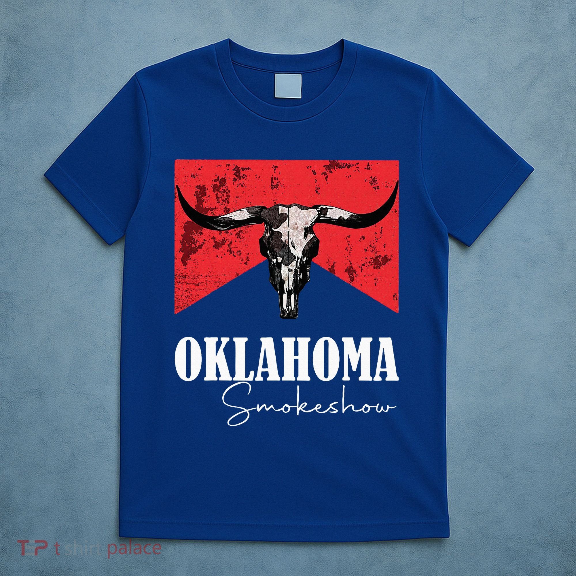Boho Bull Skull Cow Oklahoma Smokeshow Western Country T-Shirt
