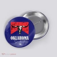 Boho Bull Skull Cow Oklahoma Smokeshow Western Country Button thumb 0
