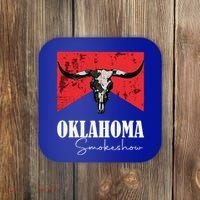 Boho Bull Skull Cow Oklahoma Smokeshow Western Country Coaster thumb 0