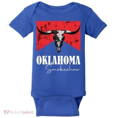 Boho Bull Skull Cow Oklahoma Smokeshow Western Country Baby Bodysuit