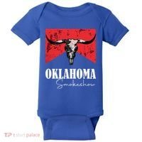 Boho Bull Skull Cow Oklahoma Smokeshow Western Country Baby Bodysuit thumb 0
