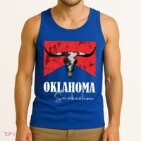 Boho Bull Skull Cow Oklahoma Smokeshow Western Country Tank Top thumb 3