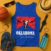 Boho Bull Skull Cow Oklahoma Smokeshow Western Country Tank Top thumb 4