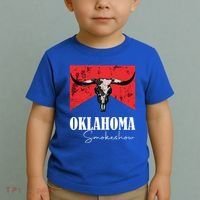 Boho Bull Skull Cow Oklahoma Smokeshow Western Country Toddler T-Shirt thumb 2