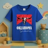 Boho Bull Skull Cow Oklahoma Smokeshow Western Country Toddler T-Shirt thumb 3