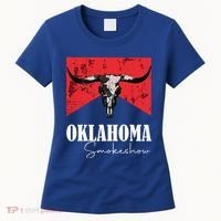 Boho Bull Skull Cow Oklahoma Smokeshow Western Country Women's T-Shirt thumb 0