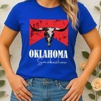 Boho Bull Skull Cow Oklahoma Smokeshow Western Country Women's T-Shirt thumb 2