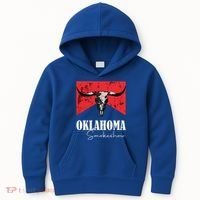 Boho Bull Skull Cow Oklahoma Smokeshow Western Country Kids Hoodie thumb 0
