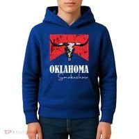 Boho Bull Skull Cow Oklahoma Smokeshow Western Country Kids Hoodie thumb 4
