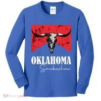 Boho Bull Skull Cow Oklahoma Smokeshow Western Country Kids Long Sleeve Shirt thumb 0
