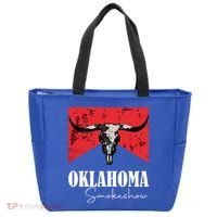 Boho Bull Skull Cow Oklahoma Smokeshow Western Country Tote Bag thumb 0